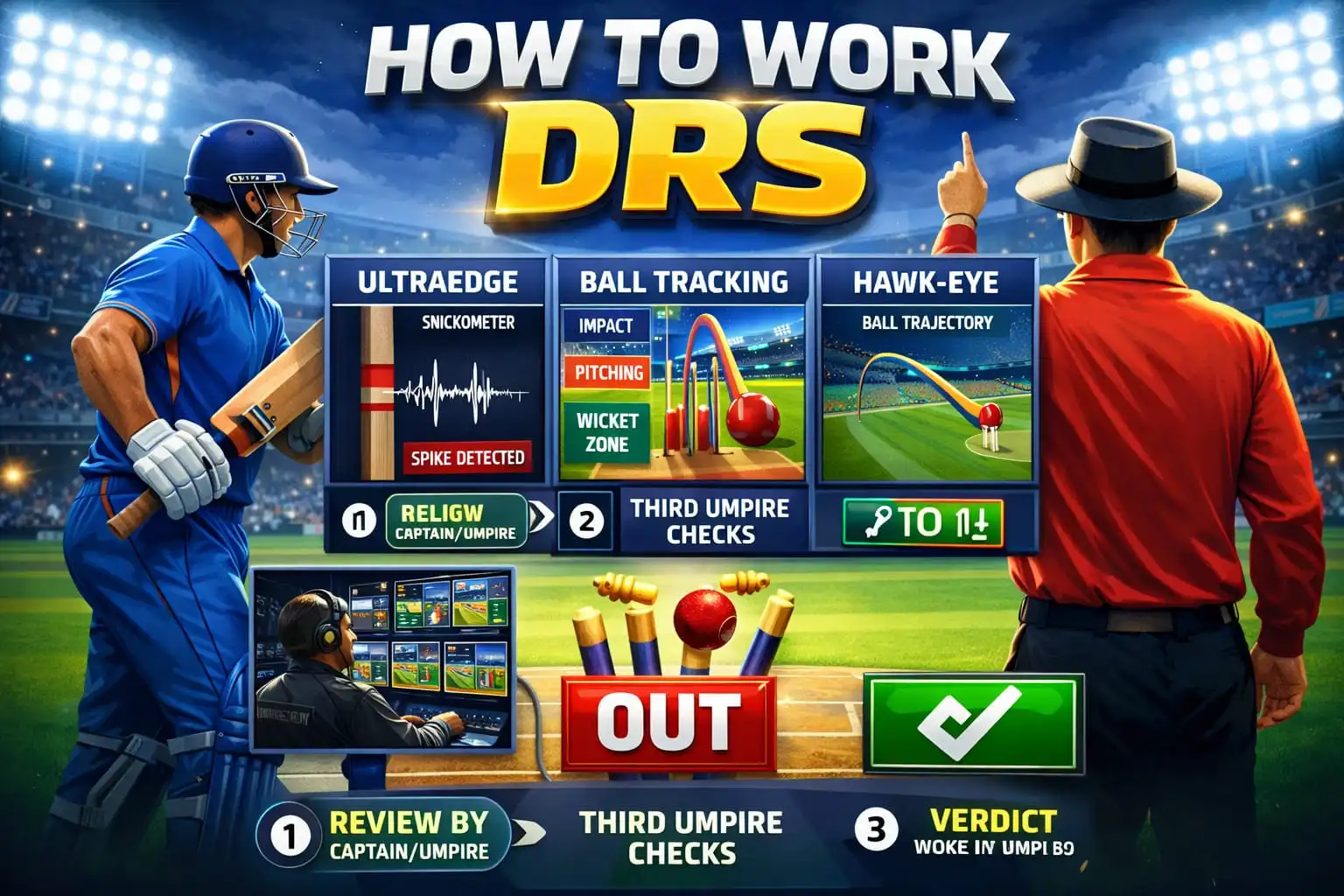 DRS कैसे काम करता है? अंतर्राष्ट्रीय क्रिकेट में Decision Review System की पूरी जानकारी